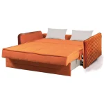 Canapea extensibila 2 locuri cu lada 166x113x91 cm – stofa maro – Merlin - imagine 2