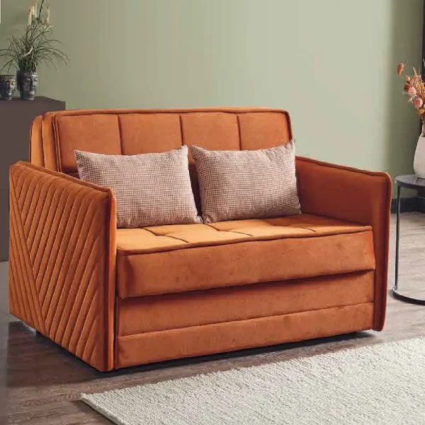 Canapea extensibila 2 locuri cu lada 166x113x91 cm – stofa maro – Merlin