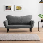 Canapea extensibila 2 locuri living 180X70 cm – stofa gri si metal gri – Chatto - imagine 4