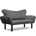 Canapea extensibila 2 locuri living 180X70 cm – stofa gri si metal gri – Chatto - imagine 2