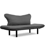 Canapea extensibila 2 locuri living 180X70 cm – stofa gri si metal gri – Chatto - imagine 3