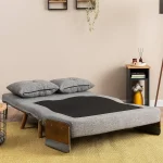 Canapea extensibilă 2 locuri modernă 190x120 cm – stofă gri – Esme - imagine 2