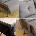 Canapea extensibilă 2 locuri modernă 190x120 cm – stofă gri – Esme - imagine 6