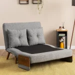 Canapea extensibilă 2 locuri modernă 190x120 cm – stofă gri – Esme - imagine 4