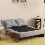 Canapea extensibilă 2 locuri modernă 190x120 cm – stofă gri – Esme - imagine 3