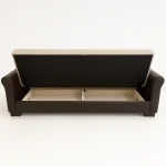 Canapea extensibila 3 loc cu spatiu de depozitare – stofa negru si bej – Country - imagine 6