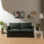 Canapea extensibila 2 locuri moderna, 200x148 cm – stofa verde – Saga - imagine 7