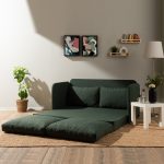 Canapea extensibila 2 locuri moderna, 200x148 cm – stofa verde – Saga - imagine 2