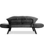 Canapea extensibila 2 locuri living 205X80 cm – stofa & metal, gri – Genzo - imagine 7