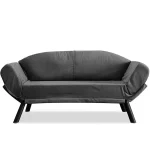 Canapea extensibila 2 locuri living 205X80 cm – stofa & metal, gri – Genzo - imagine 6