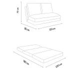 Canapea extensibila 2 locuri moderna,Taida,180X120 cm – stofa multicolor - imagine 4