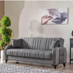 Canapea extensibila cu spatiu de depozitare 220x87x93 cm – stofa gri – Elegance - imagine 5