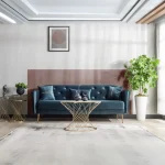 Canapea extensibila 3 locuri si lada de depozitare 216x82x80 cm – stofa turcoaz – Loren - imagine 8