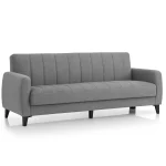 Canapea extensibila cu lada de depozitare living 215x85x90 cm – stofă, gri – Hilton - imagine 3