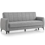 Canapea extensibila cu lada de depozitare living 215x85x90 cm – stofă, gri – Hilton