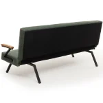 Canapea extensibilă 2 locuri modernă, 180x100 cm – stofă verde & metal negru – Newyork - imagine 4