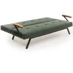 Canapea extensibilă 2 locuri modernă, 180x100 cm – stofă verde & metal negru – Newyork - imagine 2
