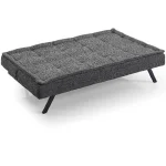 Canapea extensibila moderna 185x89x90 cm – stofa gri – Monaco - imagine 4