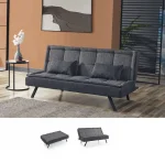 Canapea extensibila moderna 185x89x90 cm – stofa gri – Monaco - imagine 7