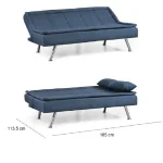 Canapea extensibila moderna 185x89x90 cm – stofa bej– Monaco - imagine 2