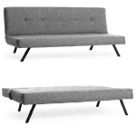 Canapea extensibilă modernă, 180x102 cm – stofă gri & metal negru – Zola - imagine 5