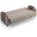 Canapea extensibila cu spatiu de depozitare 220x87x93 cm – stofa maro – Elegance - imagine 11