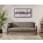 Canapea extensibila cu spatiu de depozitare 220x87x93 cm – stofa maro – Elegance - imagine 4