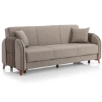 Canapea extensibila cu spatiu de depozitare 220x87x93 cm – stofa maro – Elegance - imagine 9