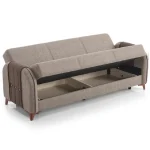 Canapea extensibila cu spatiu de depozitare 220x87x93 cm – stofa maro – Elegance - imagine 10