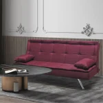 Canapea extensibila moderna 185x89x90 cm – stofa bej– Monaco - imagine 8