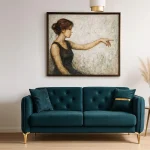 Canapea extensibila 3 locuri si lada de depozitare 216x82x80 cm – stofa turcoaz – Loren