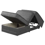 Fotoliu extensibil cu lada de depozitare Nest, gri, material textil, 82X191 cm - imagine 3