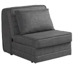 Fotoliu extensibil cu lada de depozitare Nest, gri, material textil, 82X191 cm