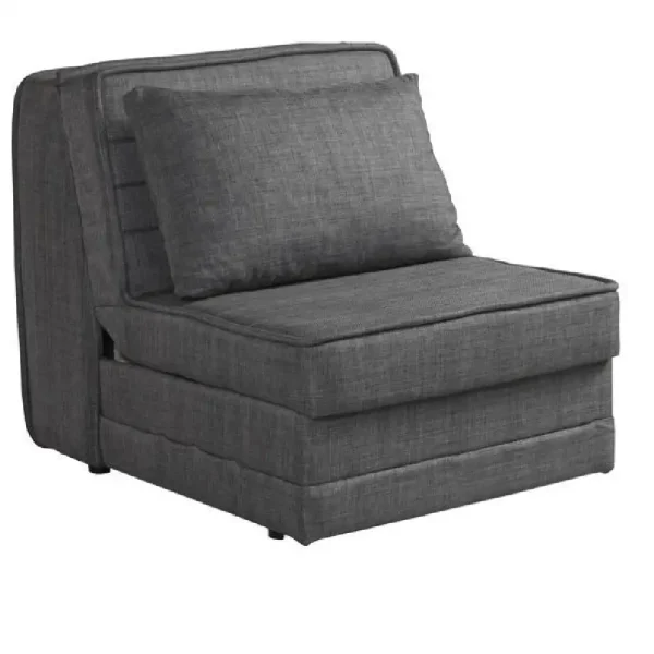 Fotoliu extensibil cu lada de depozitare Nest, gri, material textil, 82X191 cm