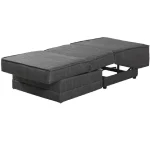 Fotoliu extensibil cu lada de depozitare Nest, gri, material textil, 82X191 cm - imagine 7