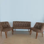 Set canapea 2 persoane cu 2 fotolii, Cafe Homs maro - imagine 6