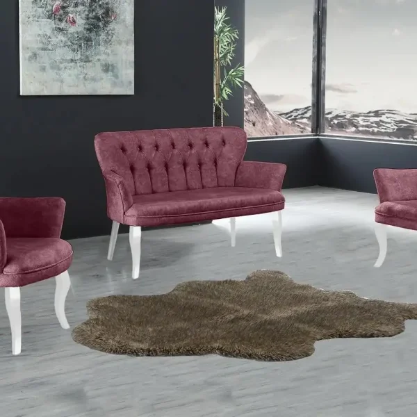 Set canapea 2 locuri cu 2 fotolii, Cafe Homs,roz trandafiriu