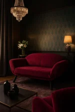 Canapea extensibila 2 locuri living 205X80 cm – stofa & metal, multicolora – Genzo - imagine 3