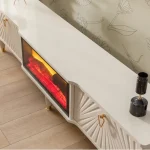 Comoda tv cu semineu Calvin, culoare bej 160 cm - imagine 3