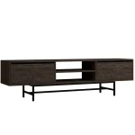 Comoda tv Angelyn pentru living culoare nuc si antracit 180 cm - imagine 4