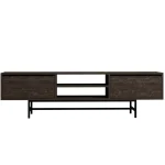 Comoda tv Angelyn pentru living culoare nuc si antracit 180 cm - imagine 5