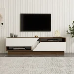 Comoda televizor Coza pentru living culoare alb si nuc, 160 cm - imagine 6