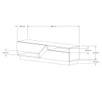 Comoda televizor Coza pentru living culoare alb si nuc, 160 cm - imagine 4