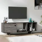 Comoda televizor Susana pentru living culoare antracit 140 cm - imagine 2