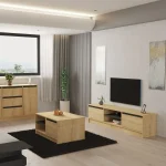 Comoda tv Pearle pentru living culoare stejar 180 cm - imagine 2