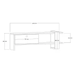 Comoda TV, Funda, alb si antracit, 120 cm - imagine 4