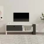 Comoda TV, Funda, alb si antracit, 120 cm - imagine 3