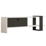 Comoda TV, Funda, alb si antracit, 120 cm - imagine 6