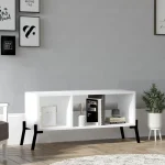 Comoda tv si biblioteca Gordon culoare alb 101 cm - imagine 6