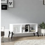 Comoda tv si biblioteca Gordon culoare alb 101 cm - imagine 3